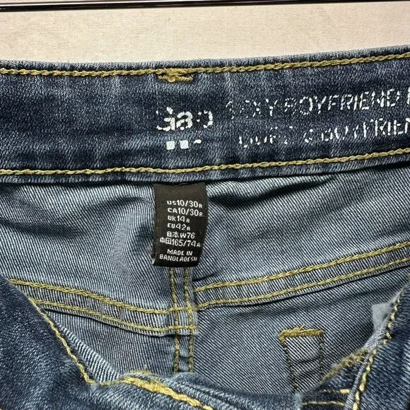 Gap Sexy Boyfriend Fit Jeans Size 10/30R Blue 100% Cotton Women’s Relaxed EUC - Picture 3 of 7